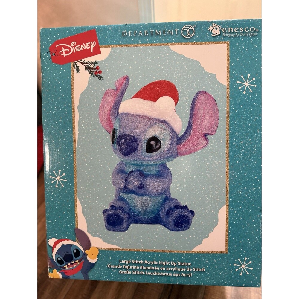 Disney Dept 56 Lge Stitch Acrylic Light Up Christmas Statue - New! $225OBO